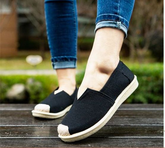 Giày lười slip on nữ bọc cói vintage dáng basic GL1