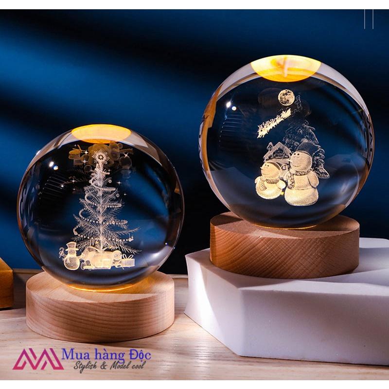 Bộ Quà Tặng Giáng Sinh 2022 Quả Cầu Pha Lê 3D LED Noen Mẫu 2