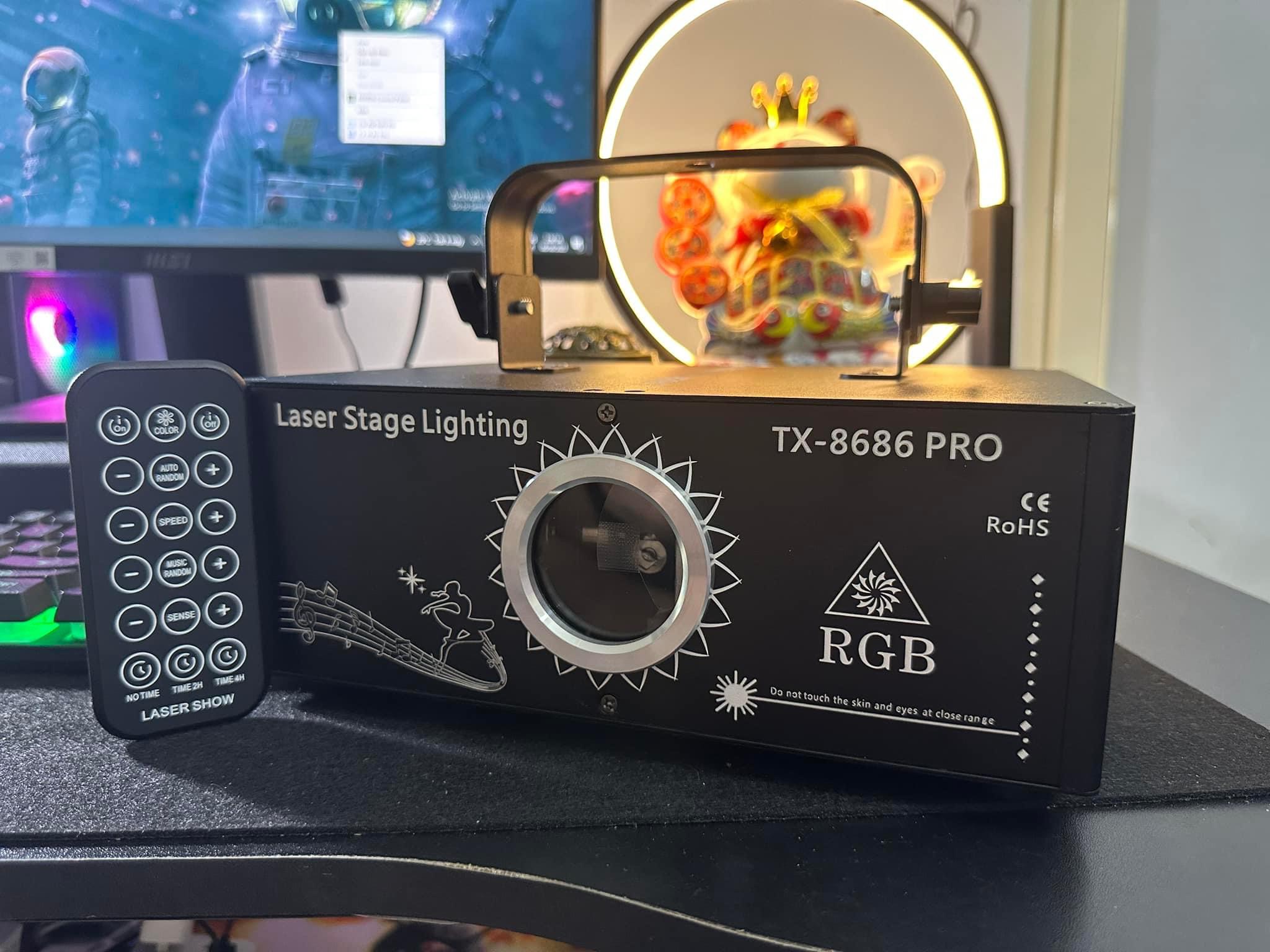 Đèn Laser TX -8686 Pro Chiếu Hình 3D Với Hơn 1000 Hiệu Ứng Đèn Bay Phòng Karaoke Vũ Trường