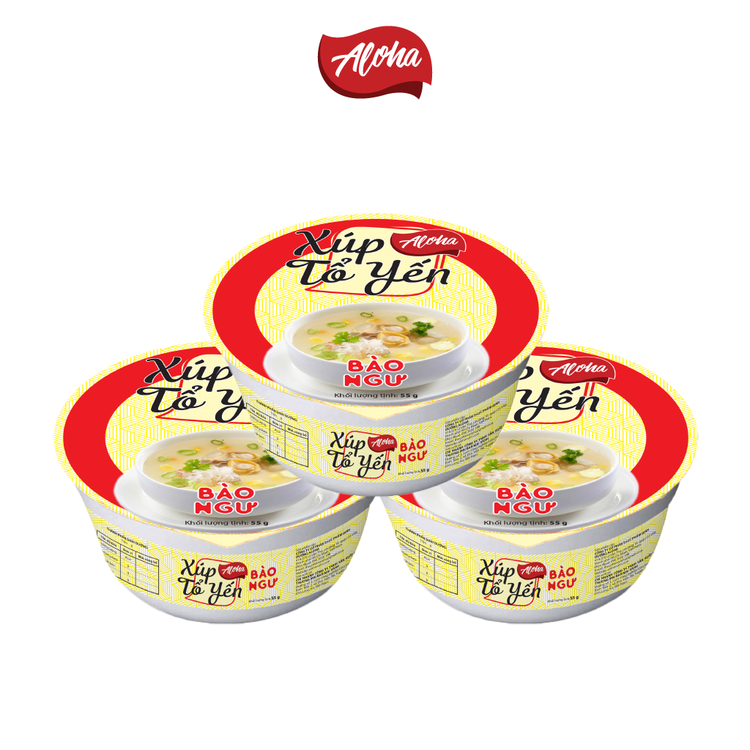 Xúp Tổ yến Bào ngư Aloha - Ăn liền – Tô 55gr - Thùng 24 hộp