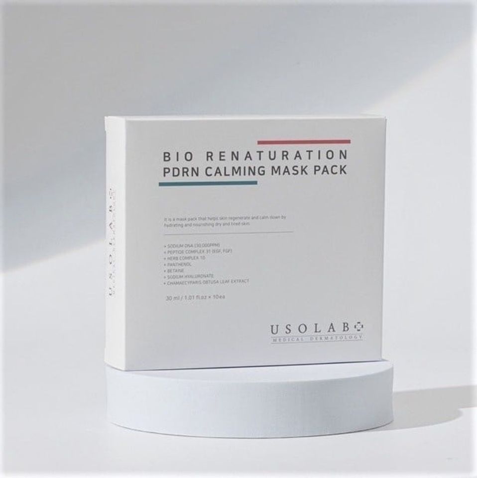 Mặt nạ tái tạo da Usolab Bio Renaturation PDRN Calming Mask Pack (Hộp 10 miếng)