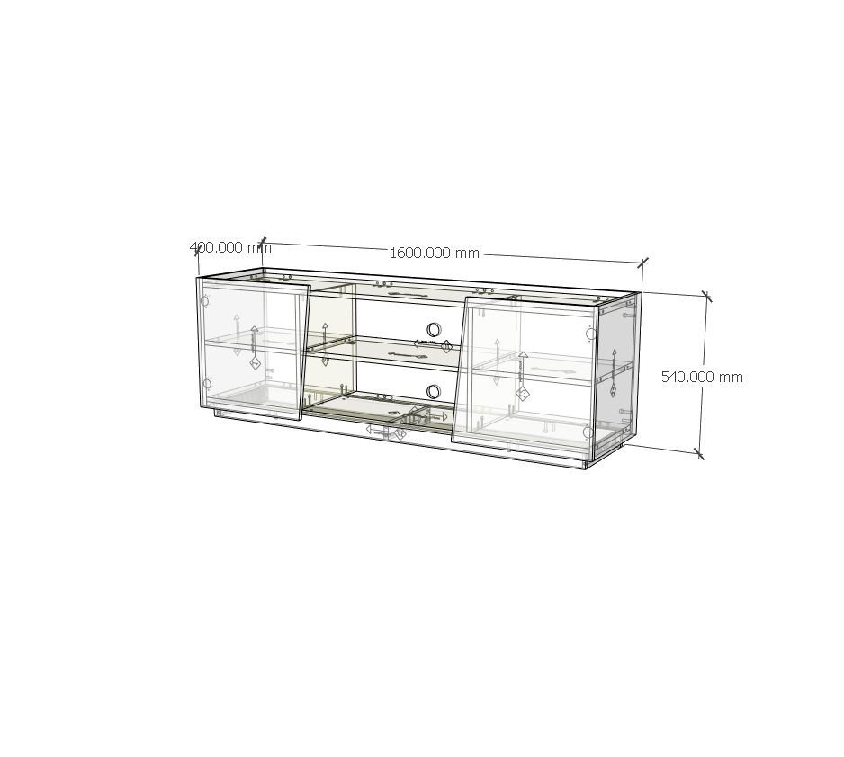 [Happy Home Furniture] VIGGO, Kệ TV 2 cửa mở, 160cm x 40cm x 54cm ( DxRxC), KTV_048