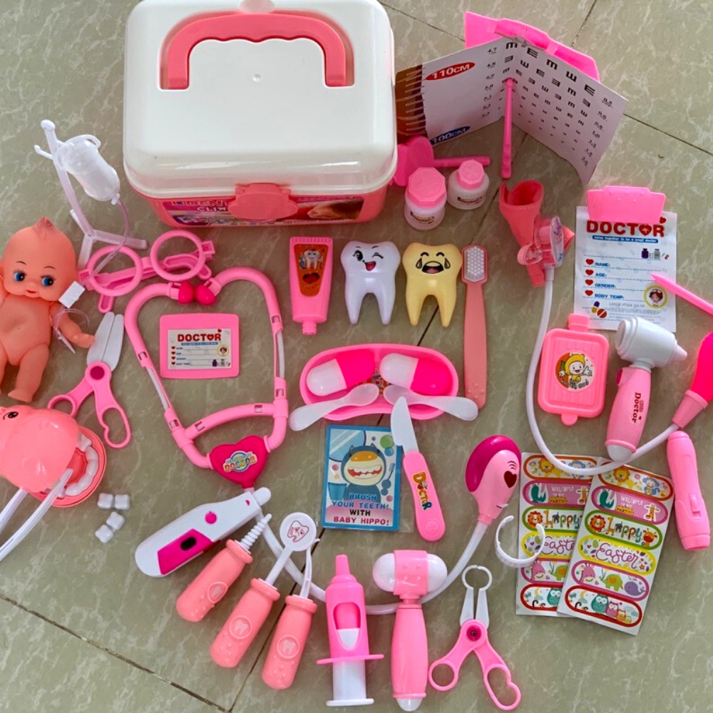 Bộ Đồ Chơi Bác Sĩ, Xe Cứu Thương Cao Cấp Cho Bé Mô Phỏng Thiết Bị Y Tế