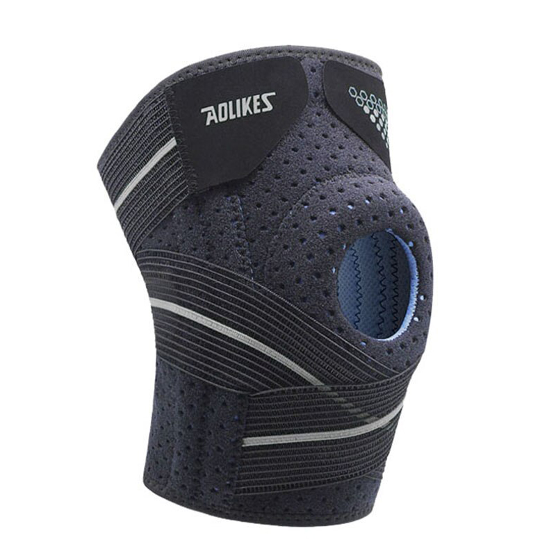 Bó bảo vệ khớp gối AOLIKES YE-7909 thiết kế nẹp lò xo hỗ trợ đầu gối Pressurized knee support - Hàng Chính Hãng