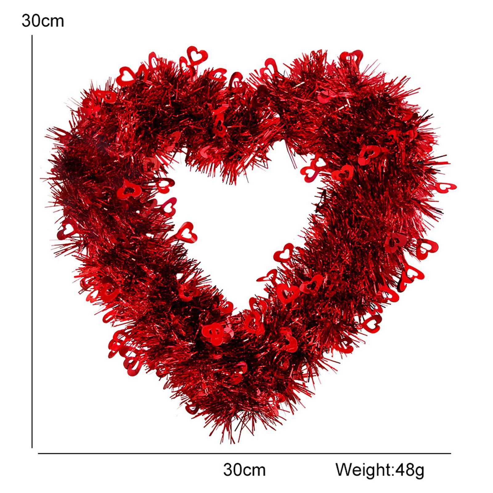 Valentine's Day Heart Wreath Decorative Wall Hanging for Wedding Home