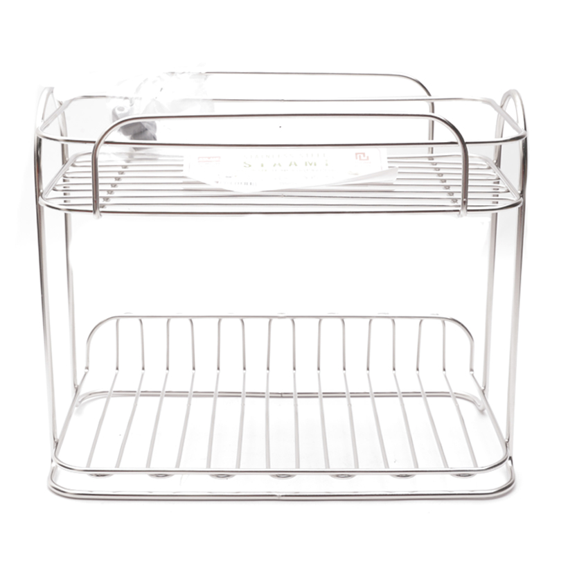 Kệ gia vị inox cao cấp 2 tầng Hàn Quốc ST_049 Không gỉ sét, sáng bóng