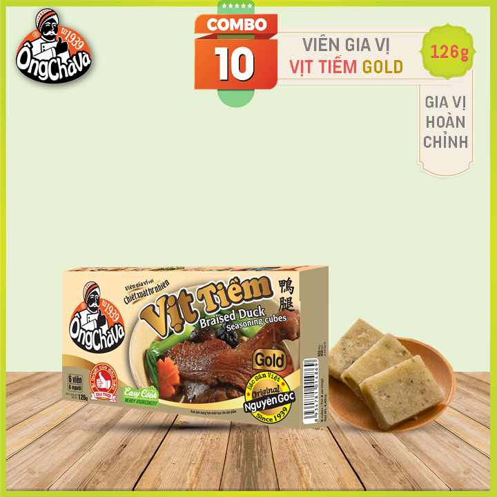 Combo 10 Hộp Viên Gia Vị Vịt Tiềm Gold Ông Chà Và 126g (Braised Duck Seasoning Cubes)