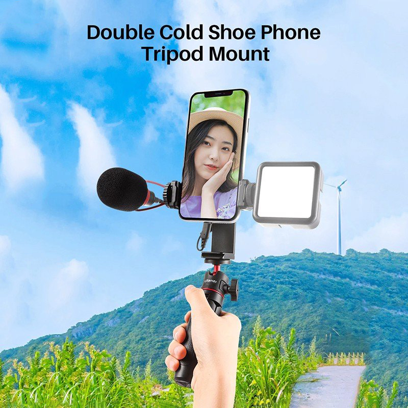 Ulanzi ST-22 - Kẹp Điện Thoại Gắn Tripod, Xoay 360°, Lật Sau 180°, Hỗ Trợ 2 Ngàm Mở Rộng - Hàng Chính Hãng