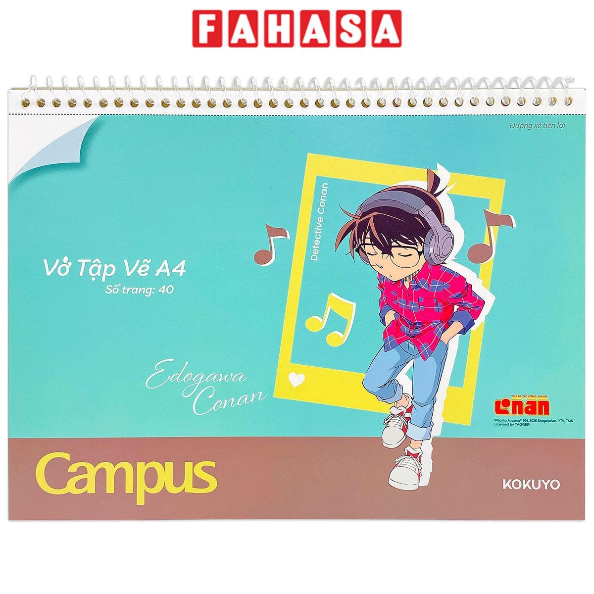 Vở Vẽ Conan A4 - 40 Trang 100gsm - Campus SKB-A4CON-07 - Edogawa Conan