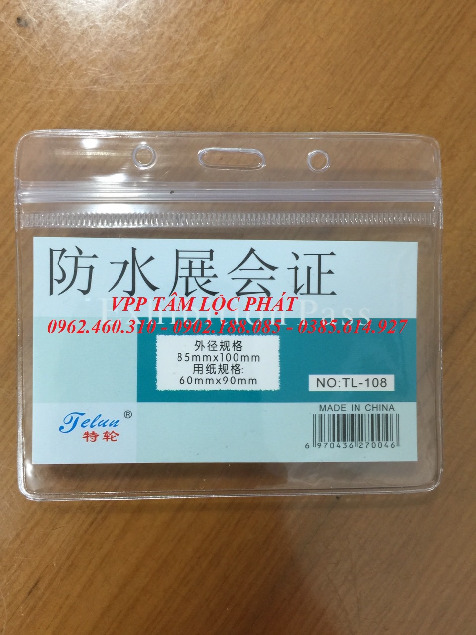 SỈ 50 BỘ THẺ ĐEO NHÂN VIÊN 108 (ngang) + dây đeo thẻ lụa móc nhựa (LOẠI ĐẸP)