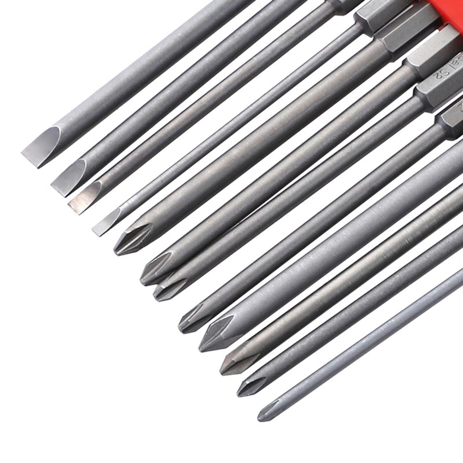 12x Magnetic Screwdriver Bit Set 1/4 inch Hex Shank for Computer Watch