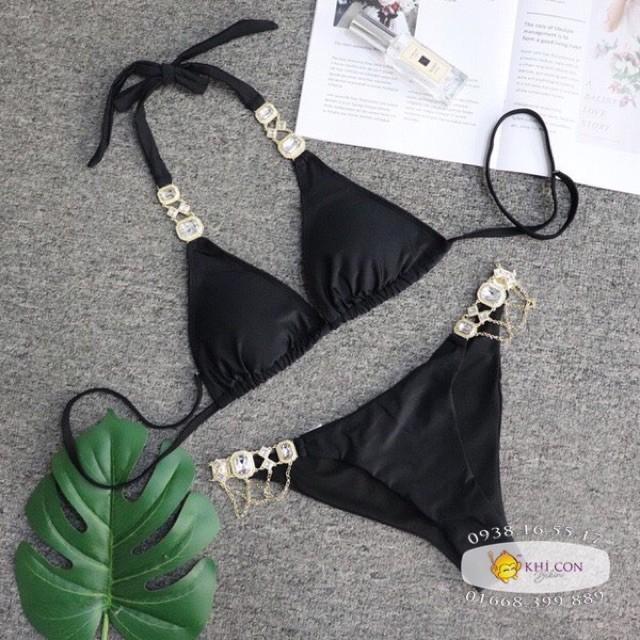 Bikini hai mảnh chip tam giác đính đá sang chảnh