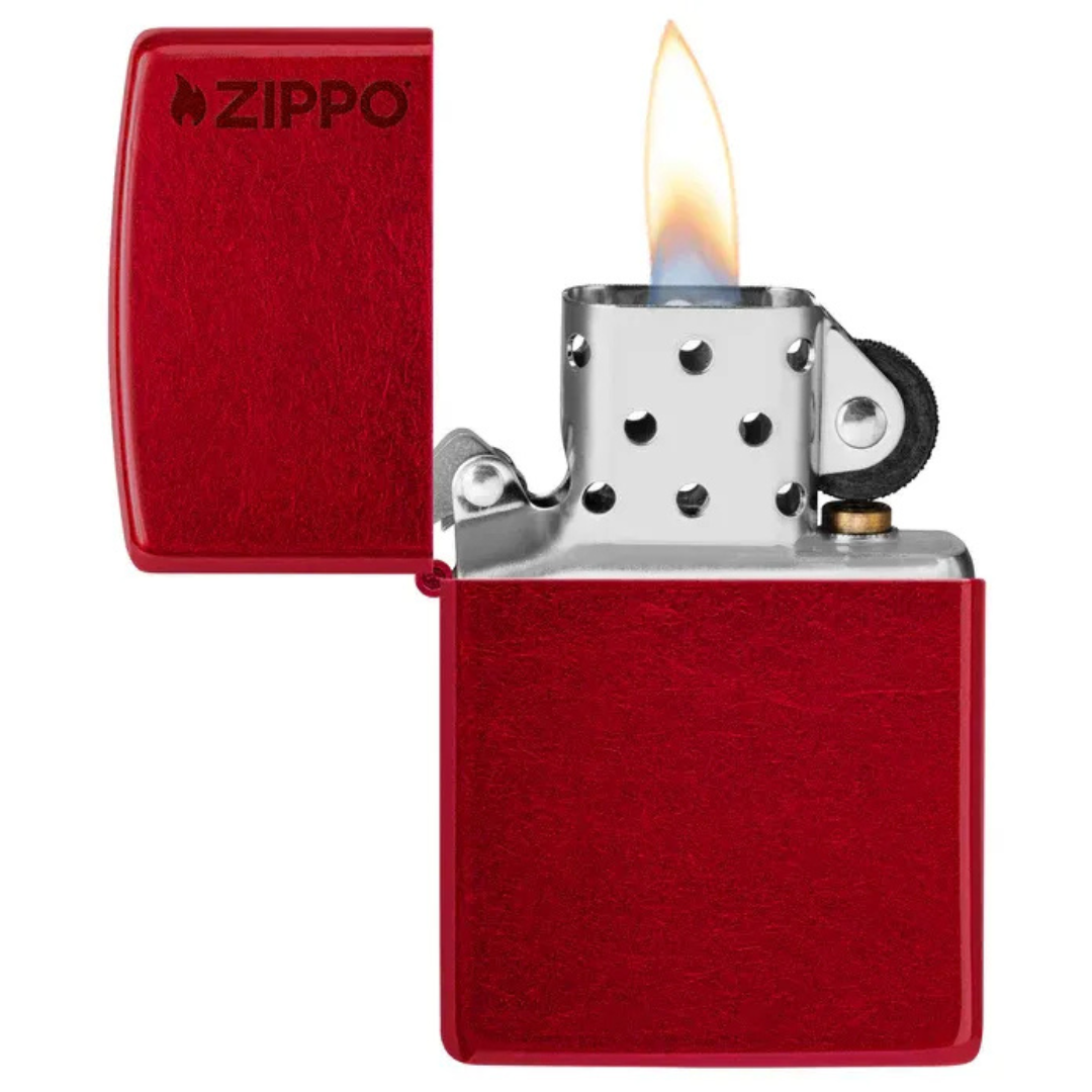 Bật Lửa Zippo Chính Hãng Candy Apple Red Logo - Đỏ Bóng Sáng, Kèm Hộp Quà, Bảo Hành Trọn Đời