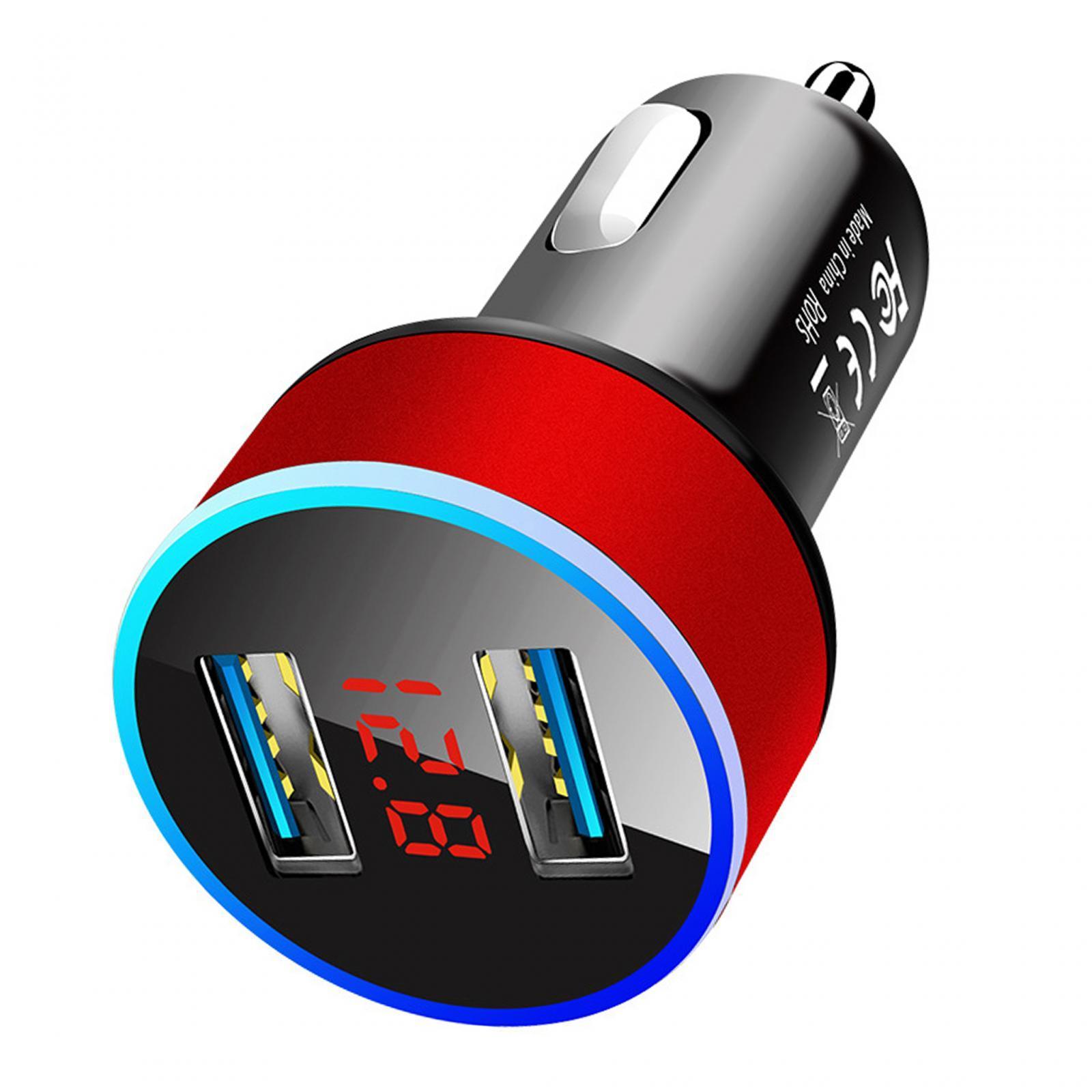 Car Charger with Voltage Dual Ports for Smartphones MP3 Cameras