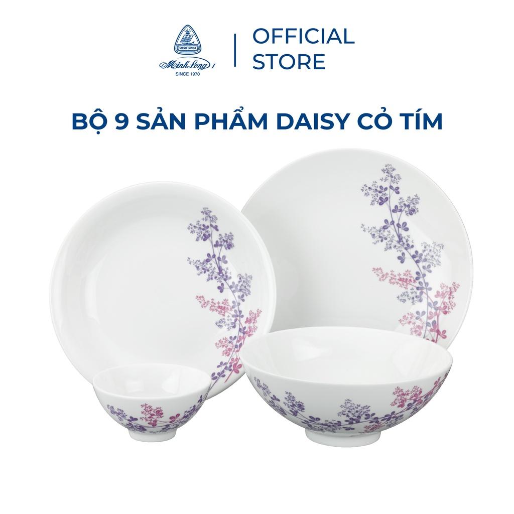 Bộ đồ ăn Minh Long 9 sản phẩm - Cỏ tím