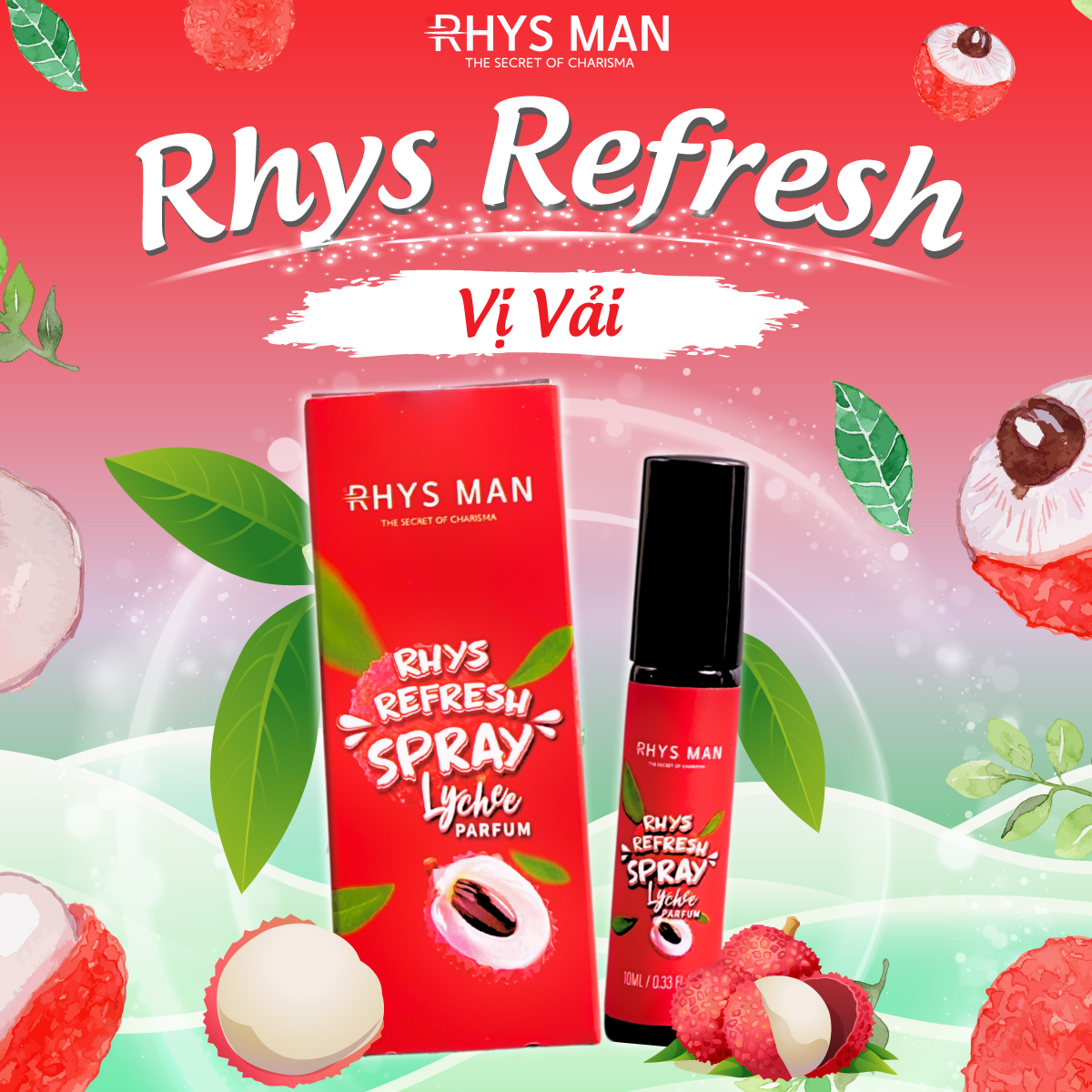 Xịt Thơm Miệng Rhys Refresh Spray Hương Trái Cây The Mát Sothing RHYS MAN 10ml- Hàng Chính Hãng