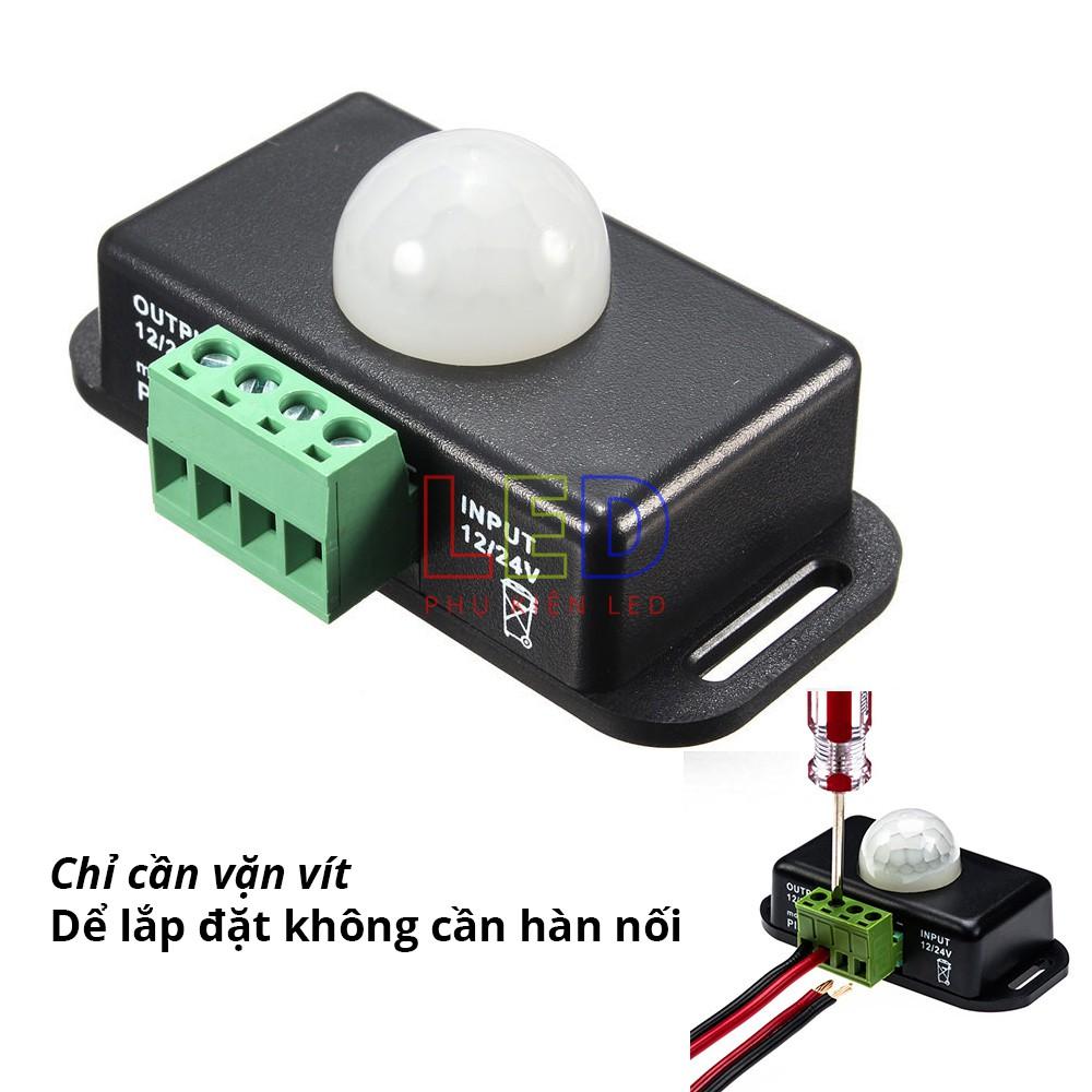 Công tắc cảm biến chuyển động hồng ngoại - Dùng cho đèn led dây - Điện áp DC 12V / 24V