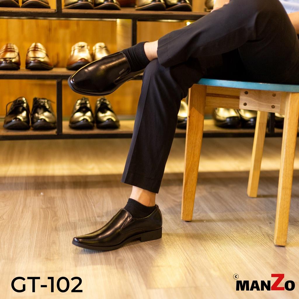 Giày da nam công sở tăng chiều cao – Giầy tây công sở da bò Manzo store – GT102