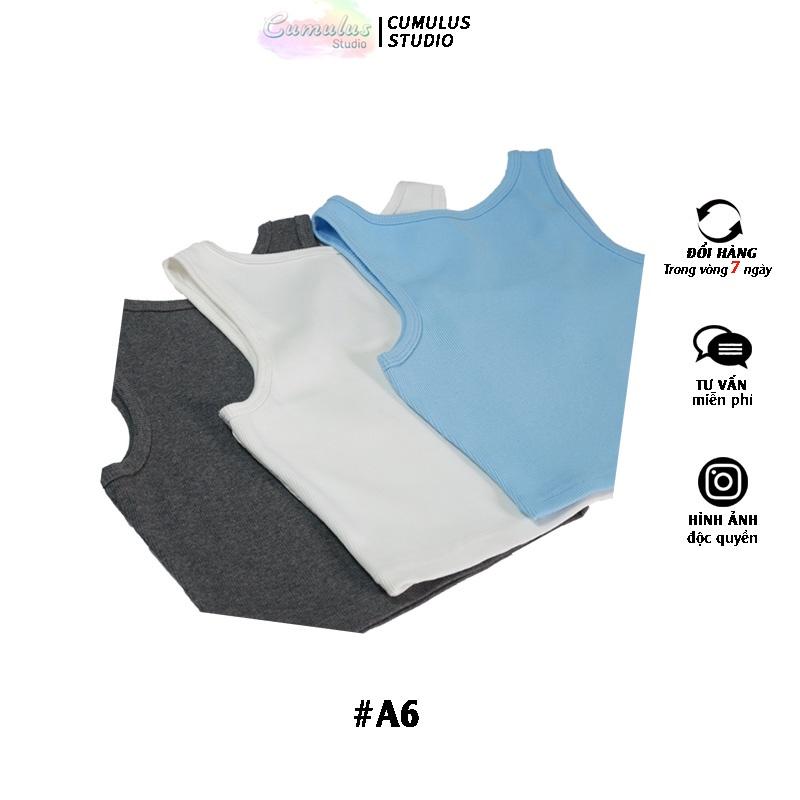 Áo croptop ba lỗ lưng u Cumulus chất thun gân A06