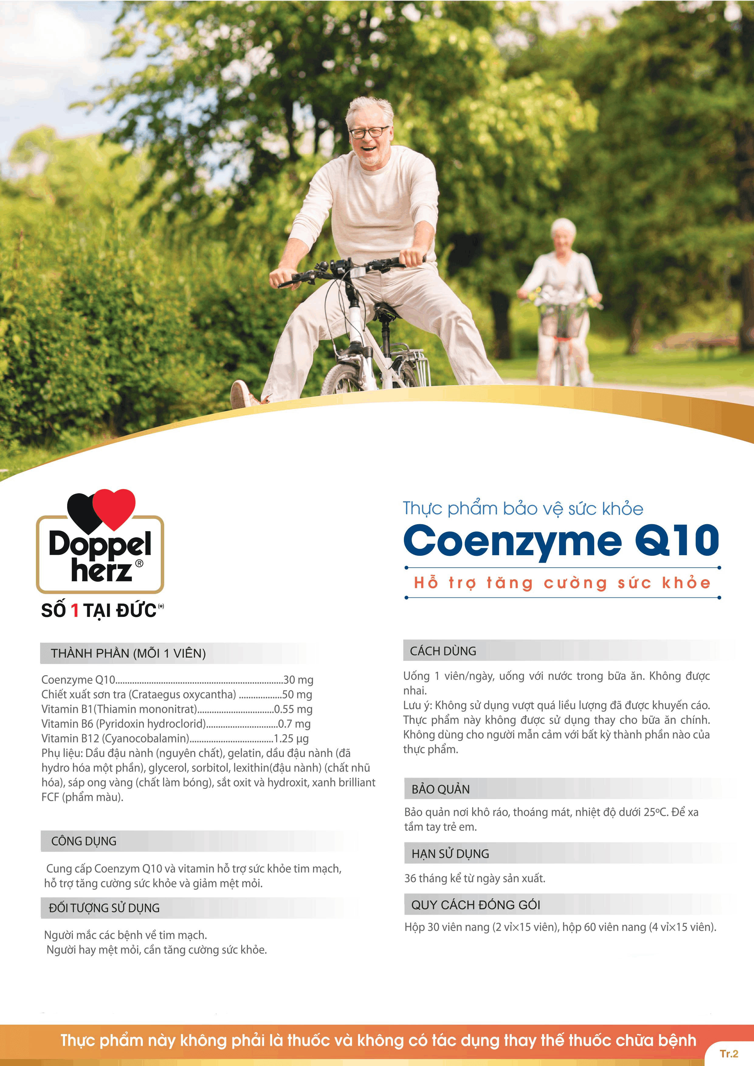 Viên uống bổ tim mạch, điều hòa huyết áp Doppelherz Aktiv Coenzyme Q10