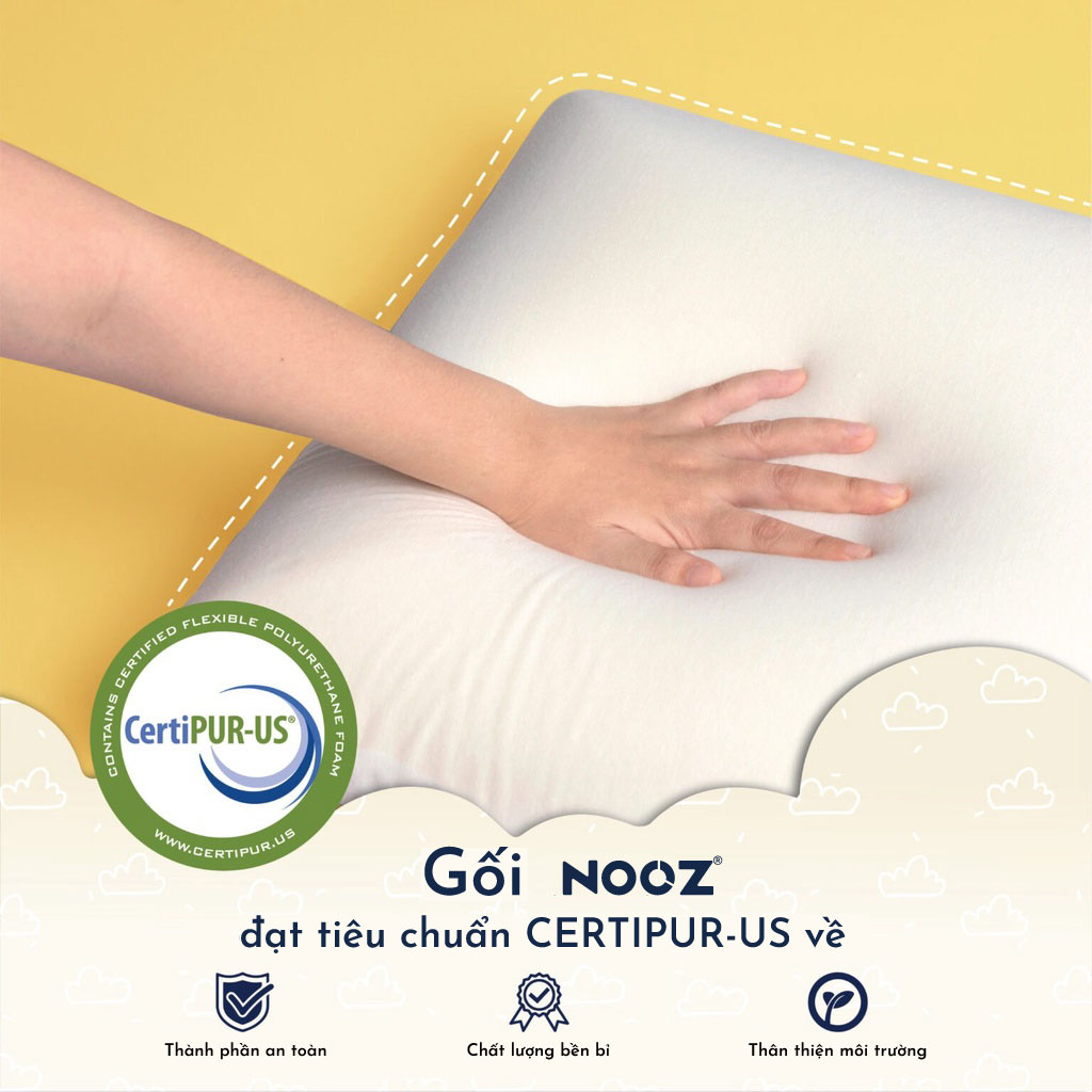 Gối Ngủ Memory Foam NOOZ Ruột Gối Cao Su Non Giúp Nâng Đỡ Đốt Sống Cổ Chống Đau Vai Gáy Ngủ Sâu Hỗ Trợ Chống Trào Ngược Phù Hợp Với Mọi Tư Thế Nằm Vỏ Gối Tencel