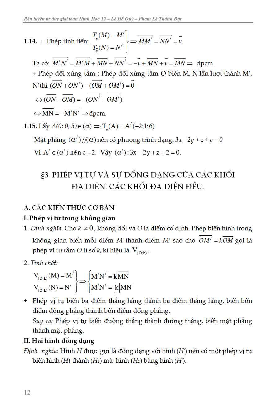 RÈN LUYỆN TƯ DUY GIẢI TOÁN HÌNH HỌC 12_KV