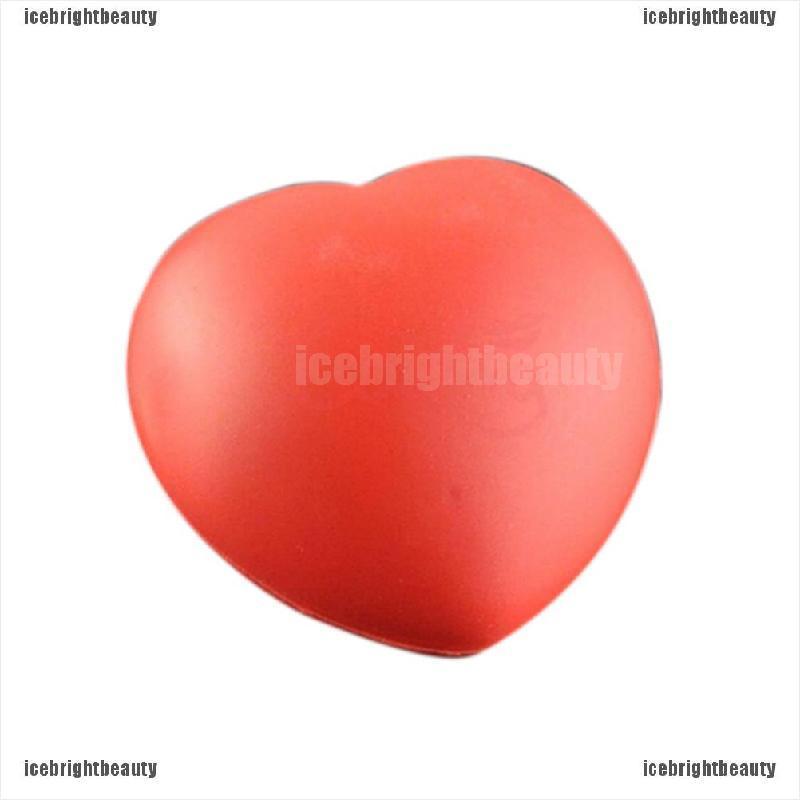 ICEB 1 X Heart Shaped Exercise Stress Relief Squeeze Elastic Rubber Soft Foam Ball