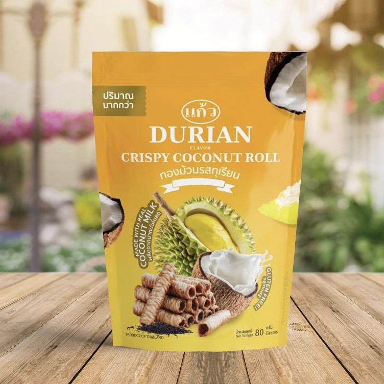 Bánh Cuộn Dừa Nhập Khẩu Thái Lan Vị Sầu Riêng Túi Zip