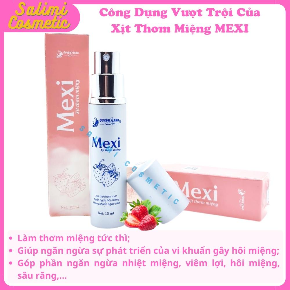 COMBO 2 Lọ Xịt Thơm Miệng MEXI Vị Dâu Tây Quyên Lara 15ml, Giúp Hơi Thở Thơm Mát, Ngừa Viêm Lợi