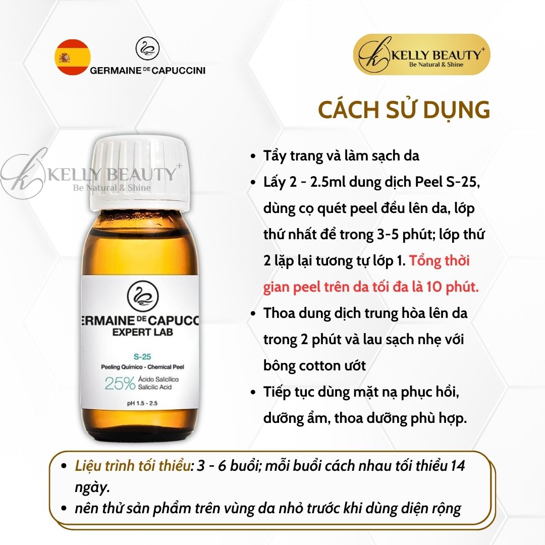 Dung Dịch Peel Da Dầu Mụn Germaine Expert Lab Salicylic 25% Chemical Peel S-25 | Kelly Beauty