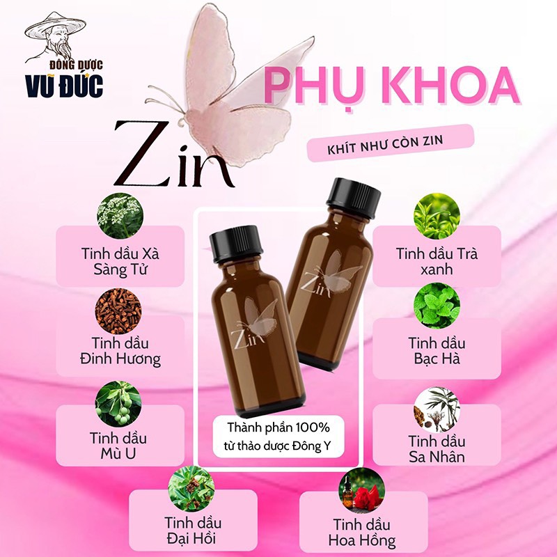 Tinh Dầu Phụ Khoa Zin. Mua Tinh Dầu Tặng DDVS Nữ Oa