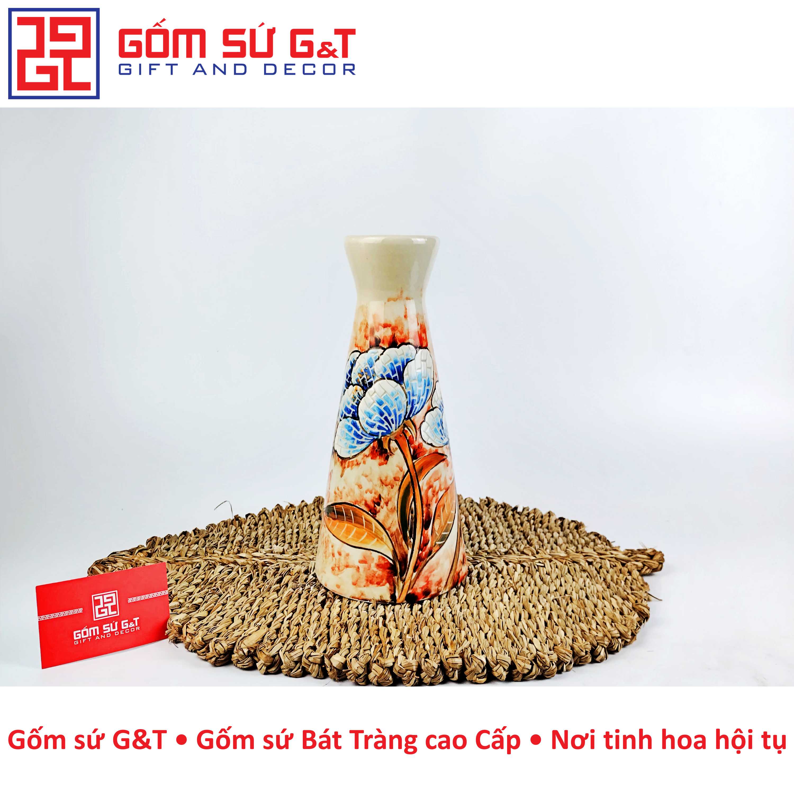 Lọ hoa chân váy hoa huệ Gốm Sứ G&amp;T