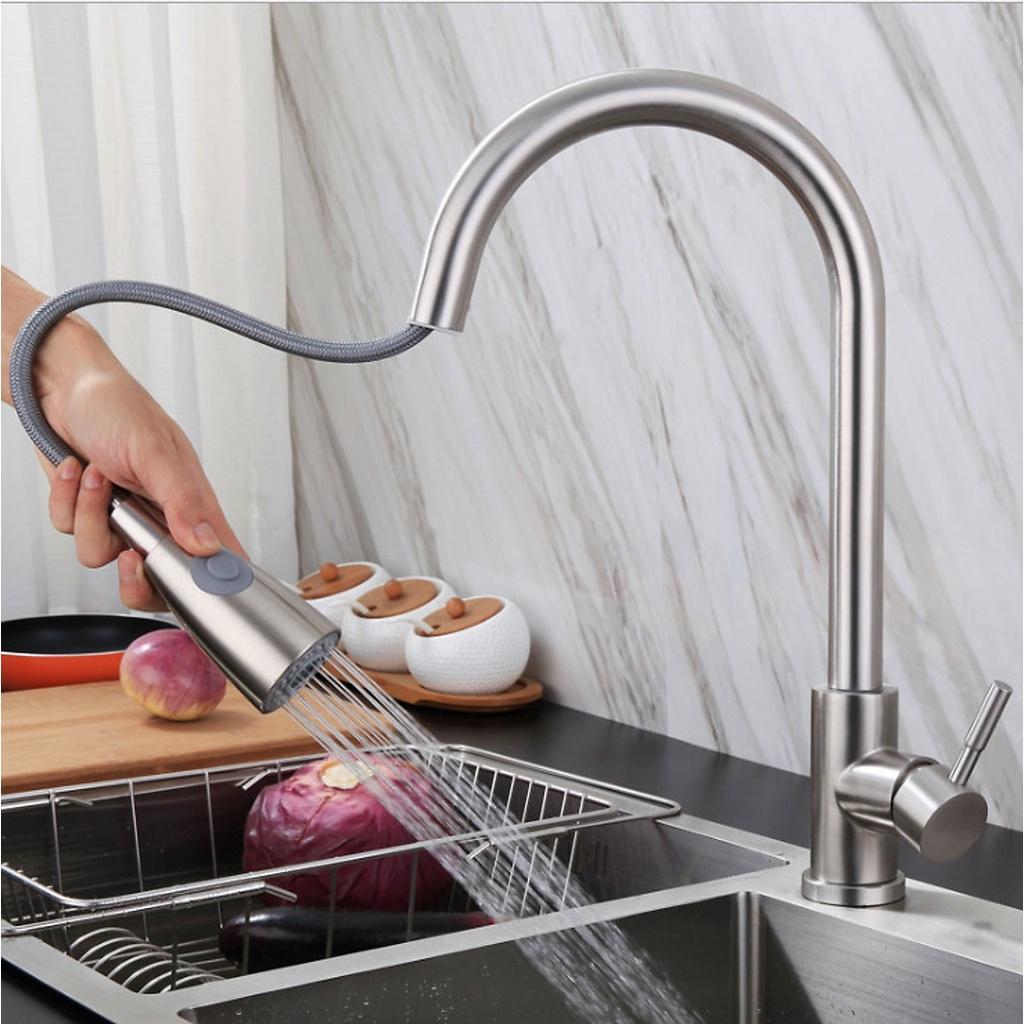 VÒI BẾP NÓNG LẠNH INOX 304 XOAY 360 ĐỘ