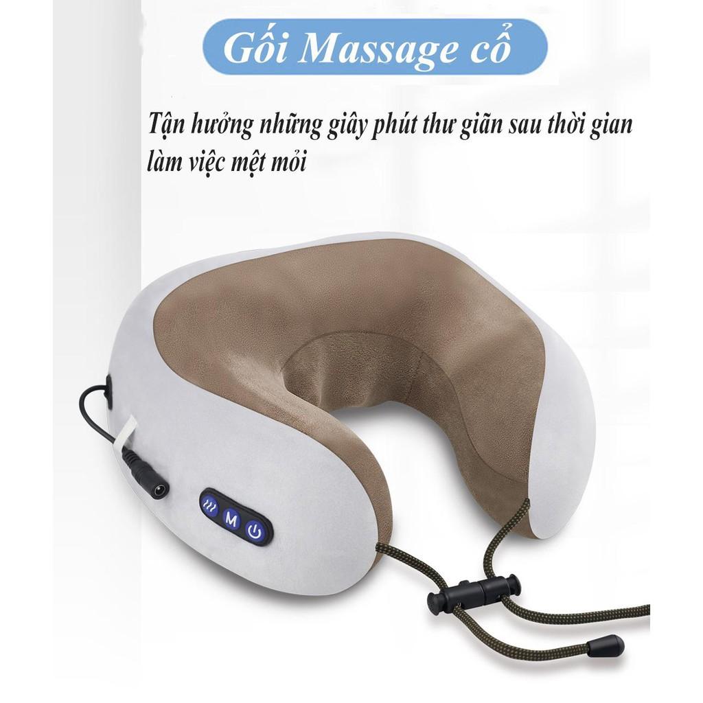 Gối massage cổ chữ U cao cấp - Gối massage cổ vai gáy chữ U