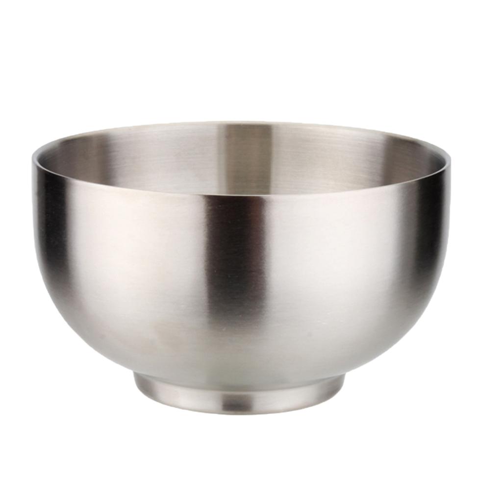 2x Insulated Bowls Soup Rice Dish Serving Bowl Set Stainless Steel 5-inch