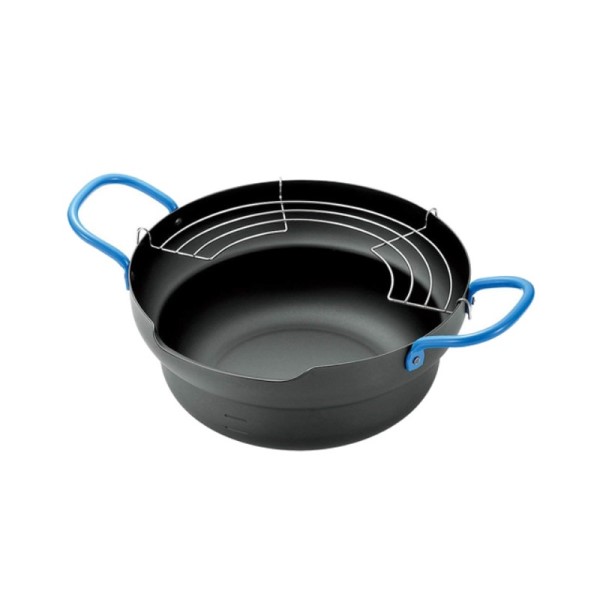 Combo nồi chiên dầu đáy từ Show-A 3.4 lít + Kẹp gắp thực phẩm inox 45cm - hàng nội địa Nhật Bản