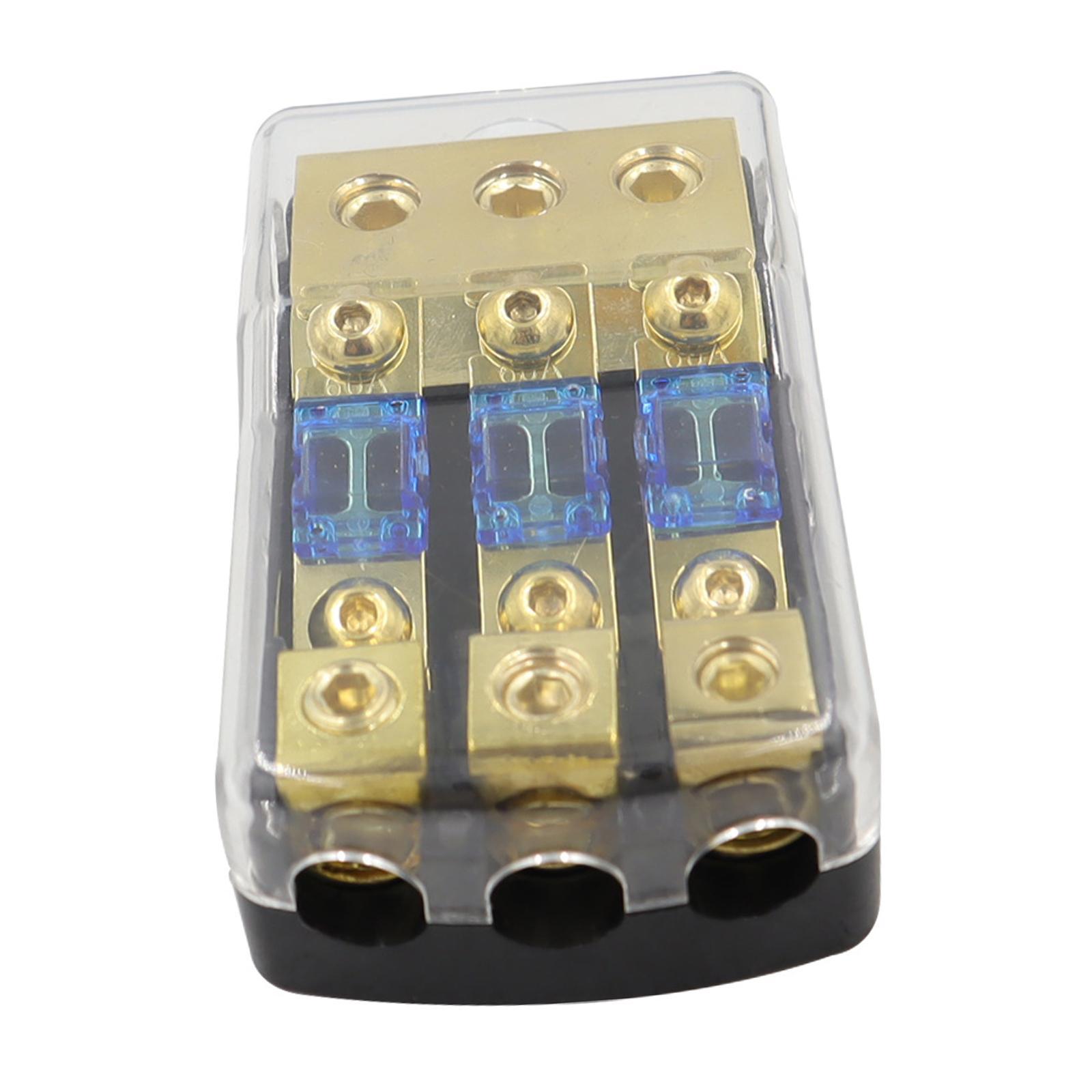 3 Way Fuse Holder Easy to Install Anl Fuse Box for Auto Boat Stereo Amp