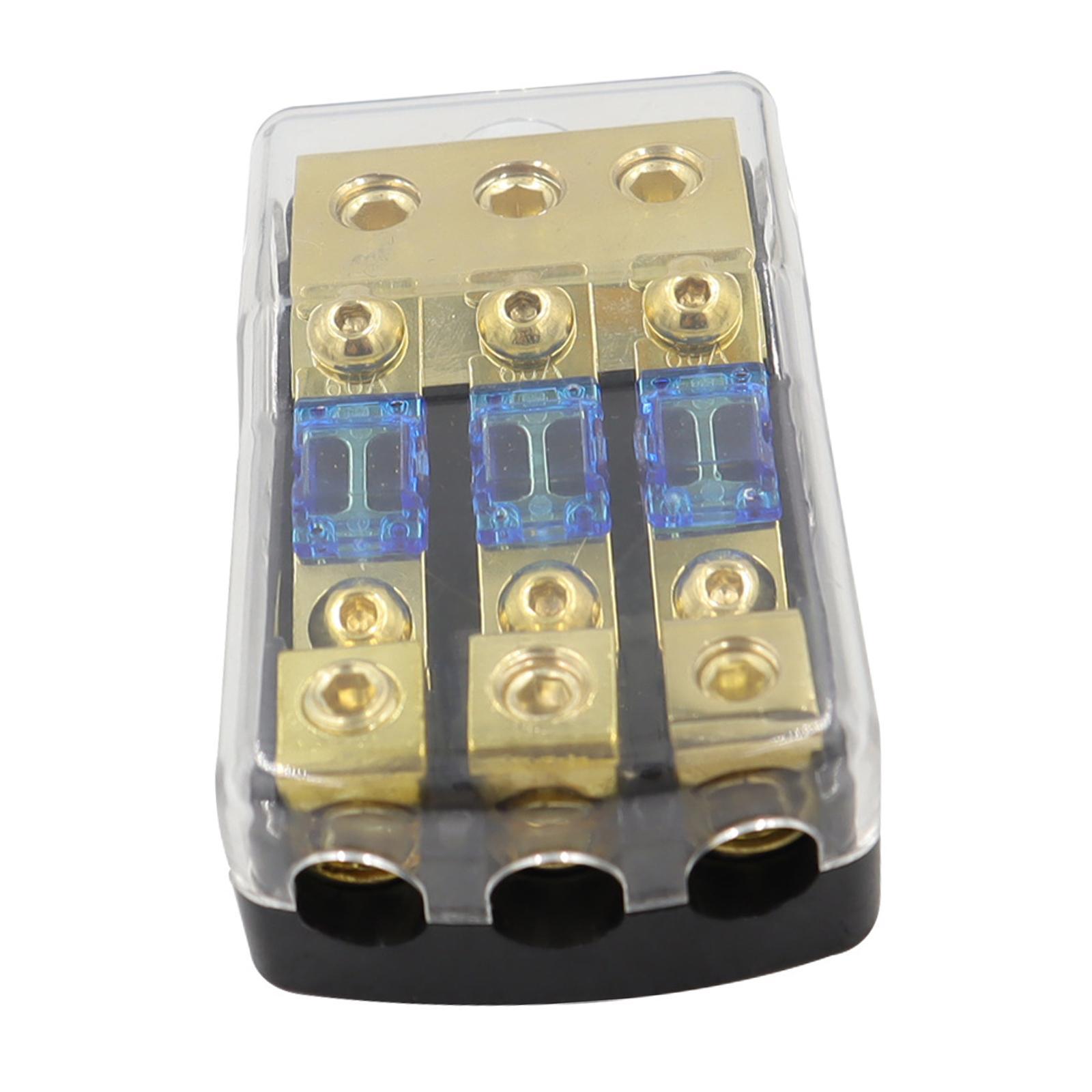 3 Way Fuse Holder Anl Fuse Box Quality 60A Zinc Alloy Replacement Easy to Install Car Accessories Fuse Distribution Block for Car Audio