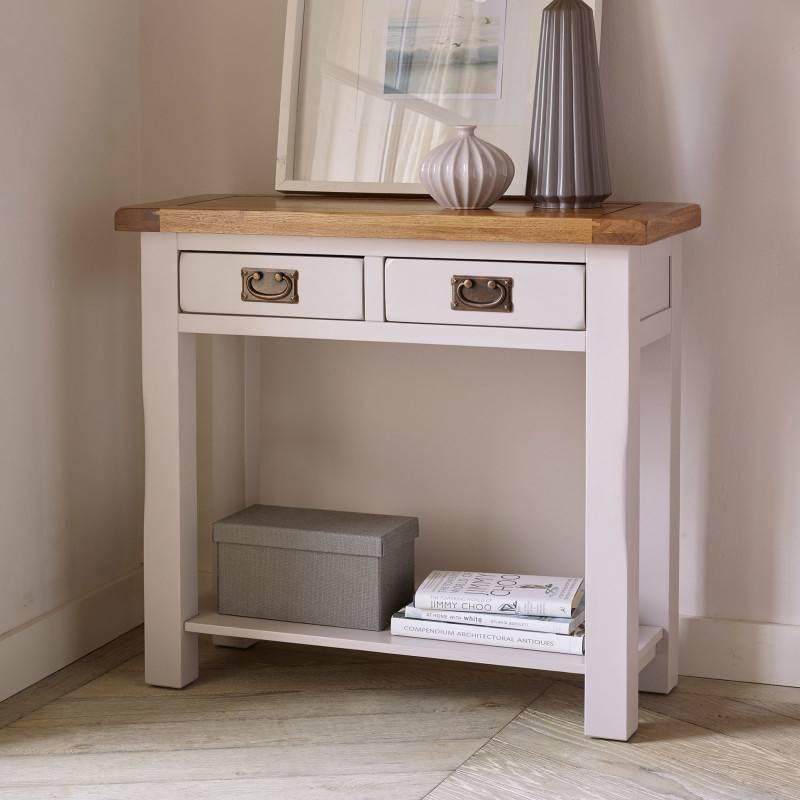 Bàn Console 2 Ngăn Kéo Kemble Gỗ Sồi Ibie LTO2KEMO - Trắng