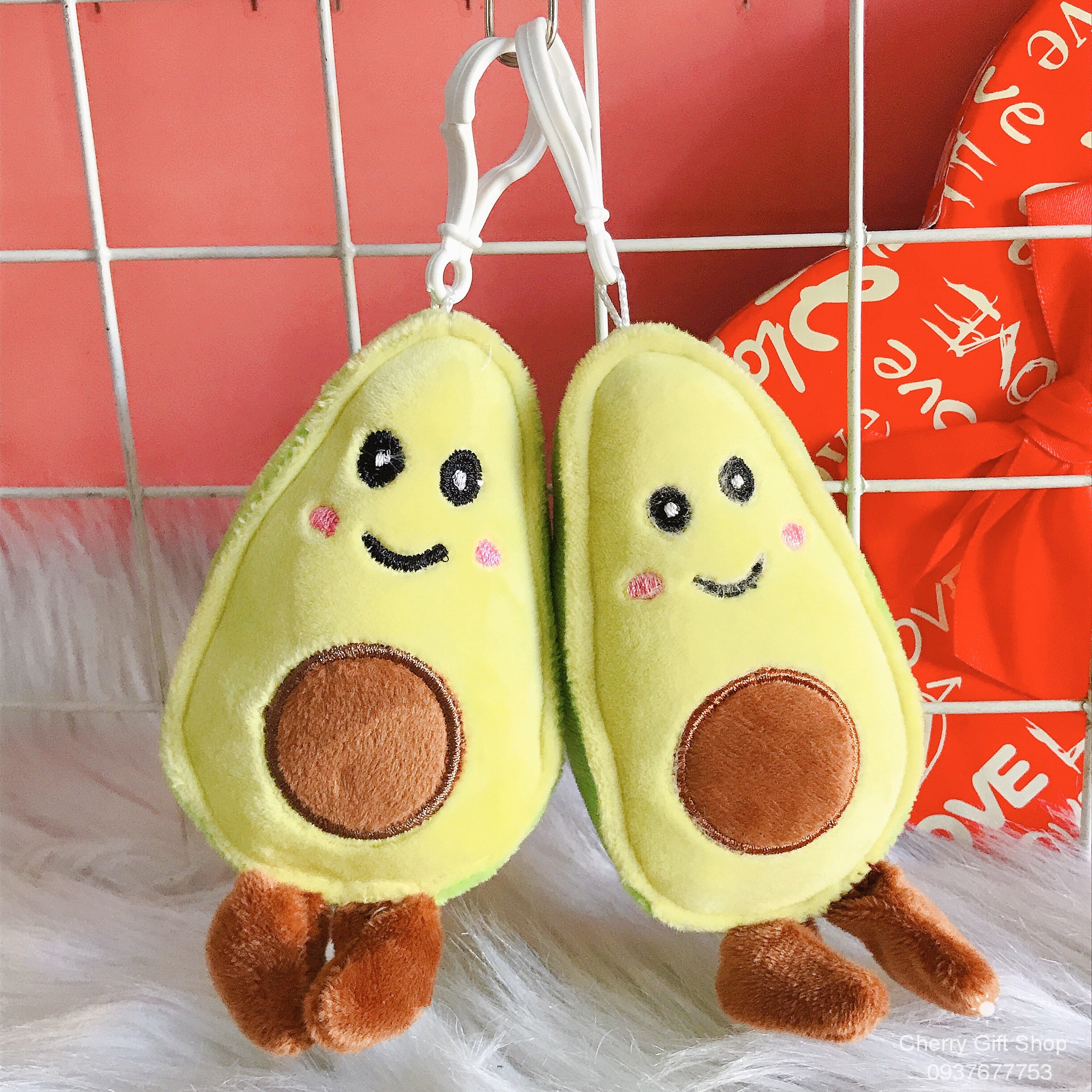 Móc Khóa Gấu Bông Trái Bơ Siêu Dễ Thương - Móc Khóa Túi Xách Ảnh Thật Shop Chụp