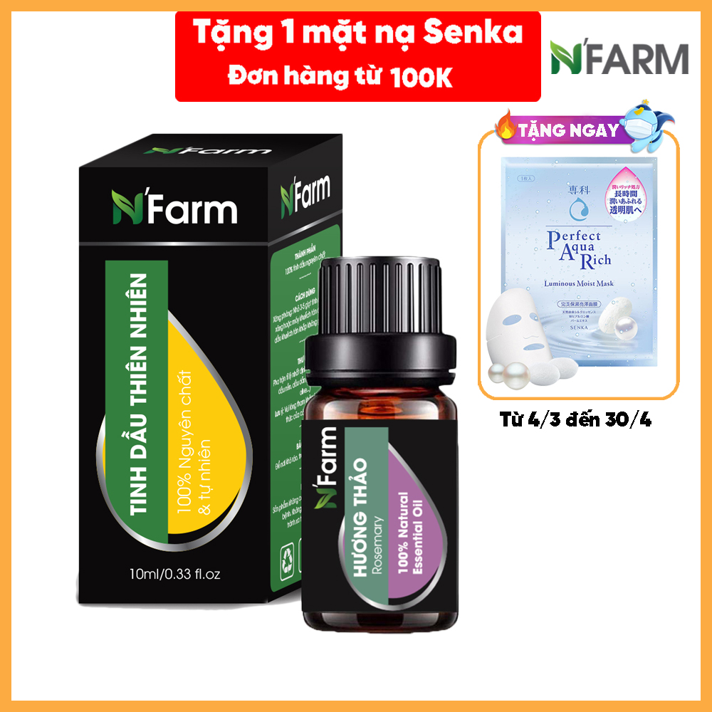 Tinh Dầu Hương Thảo N'Farm / Tinh Dầu Thiên Nhiên Nguyên Chất, Tinh Dầu Xông Phòng, Thích Hợp Dùng Với Đèn Xông Và Máy Khuếch Tán Tinh Dầu.