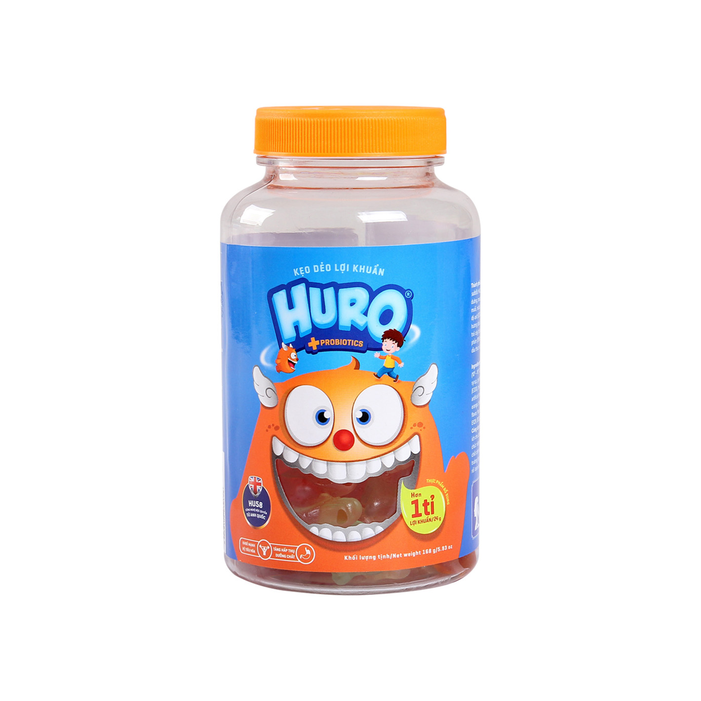 Kẹo dẻo lợi khuẩn Huro Probiotics – Bổ sung lợi khuẩn, hỗ trợ tốt cho tiêu hóa đường ruột, bé ăn ngon (Hũ 168g)