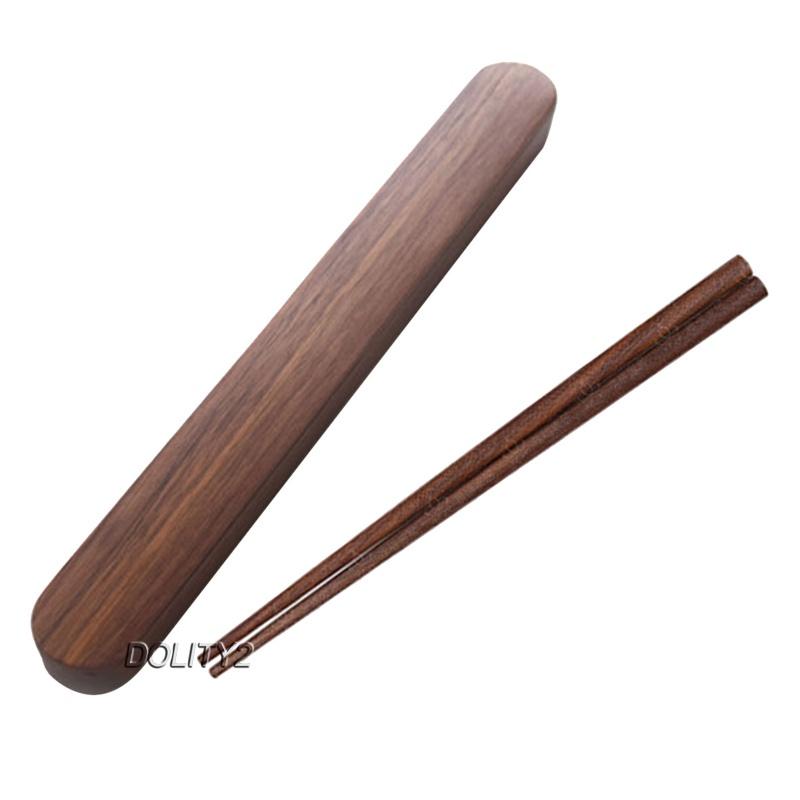 Bộ 2 Đũa Gỗ Óc Chó Kèm Hộp Đựng Tiện Dụng Ốp