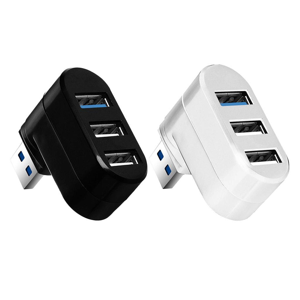 2x 180 ° Rotatable USB3.0 Hub, 1 USB3.0 +2 USB 2.0 Port, Mini Dock - Black