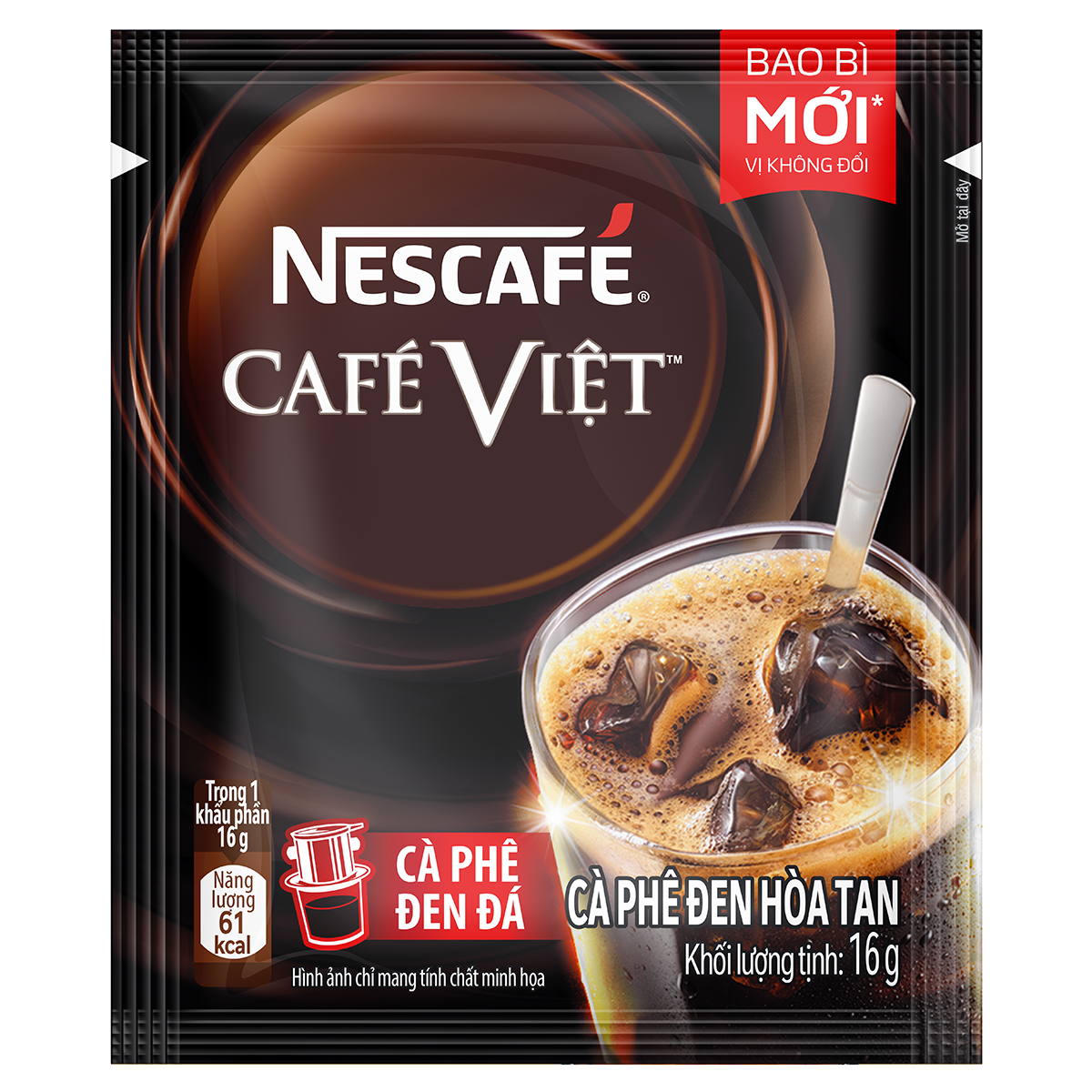 [Tặng Túi vải có dây đeo Nescafé] Combo 4 Hộp Cà phê hòa tan Nescafé Café Việt Đen Đá (Hộp 15 gói x 16 g) - Phiên bản Tết 2024