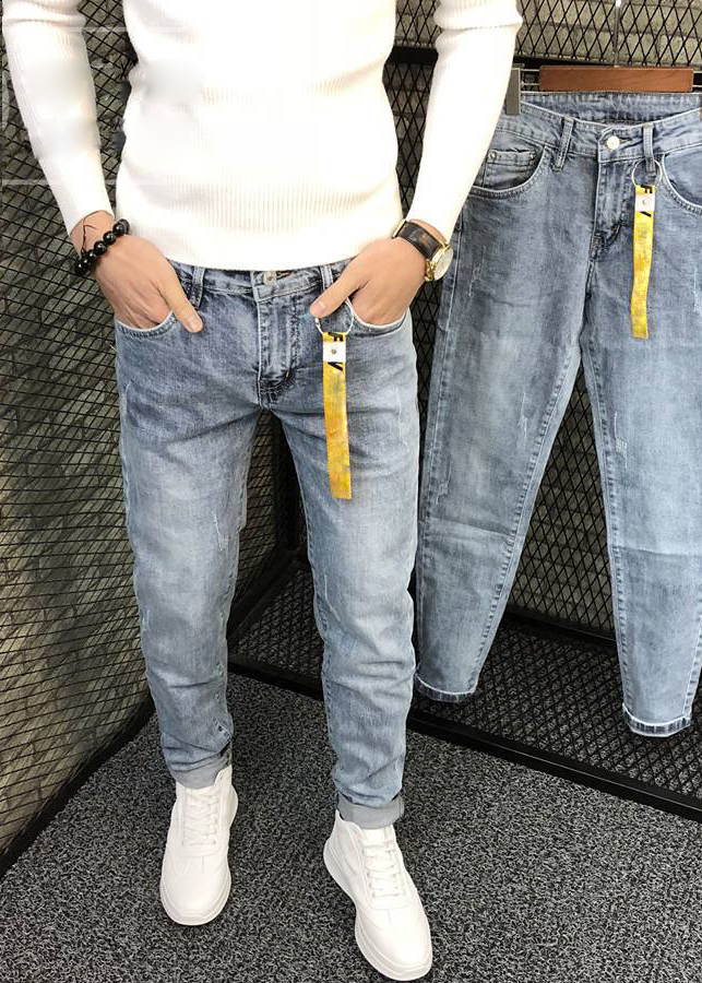 Quần Bò Nam Wash Bạc Dáng Body JEANBAC98