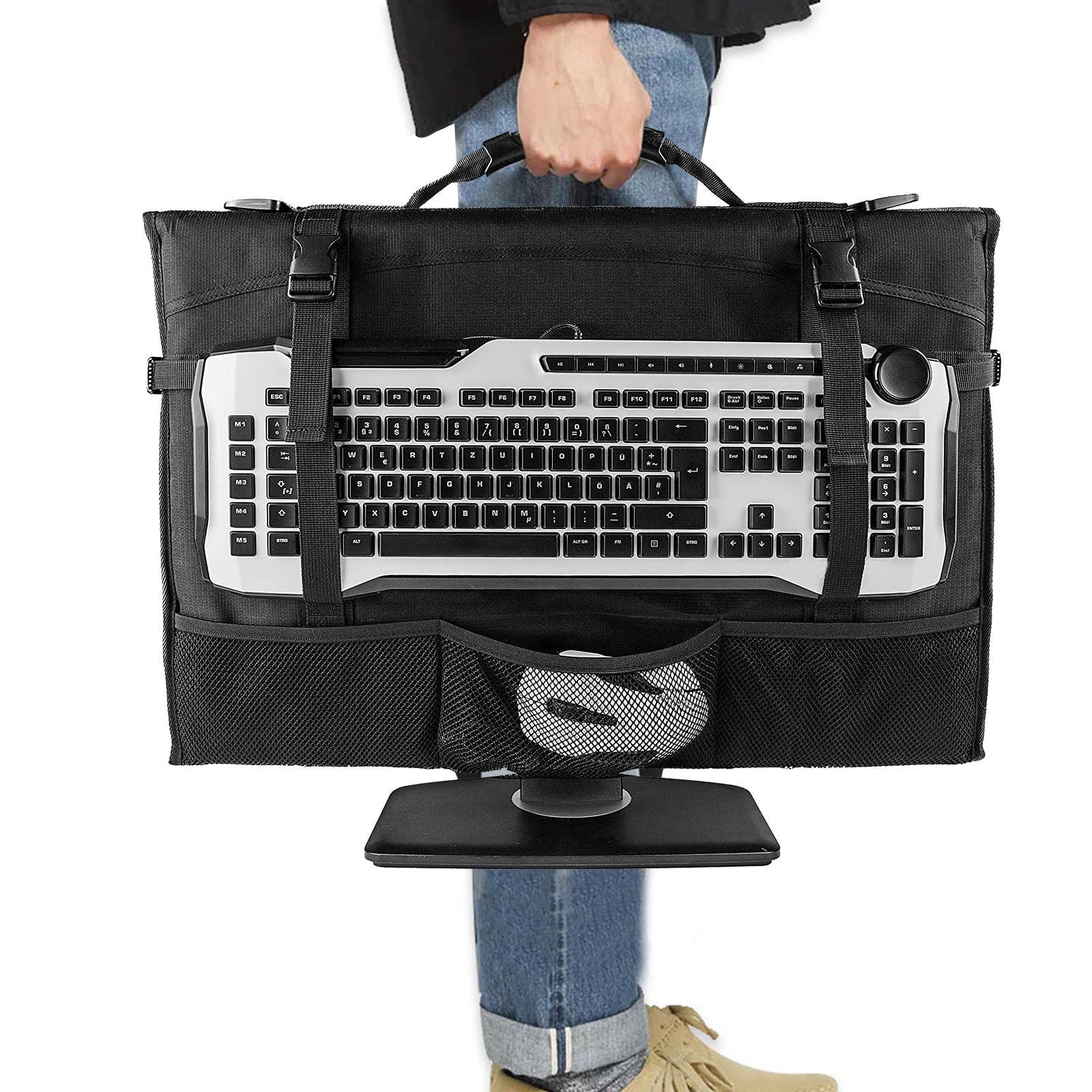 Travel Carrying Case Desktop Computer Monitor Monitor Dust Cover with Handle