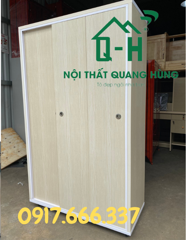 TỦ NHỰA ĐÀI LOAN 3 CÁNH CỬA LÙA MÀU KEM SỒI 1M7X1MX45CM DÀNH CHO GIA ĐÌNH