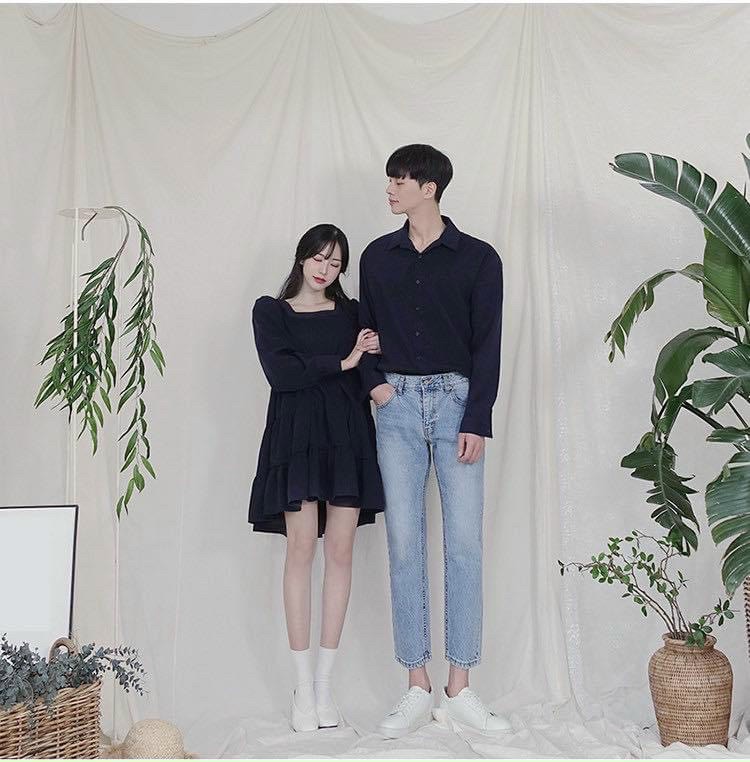 Set đồ đôi nam nữ váy áo dáng xòe Couple Tina 1 - AV006
