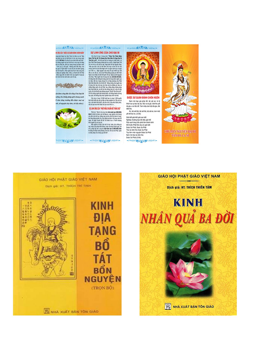 Combo Kinh Địa Tạng Bồ Tát Bổn Nguyện Trọn Bộ Bìa Mềm Kinh Nhân Quả Ba Đời Chú Mãn Nguyện Đại Bi Tâm Đà La Ni Qb